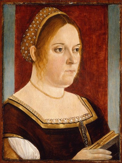 Porträt einer Dame mit einem Buch von Vittore Carpaccio